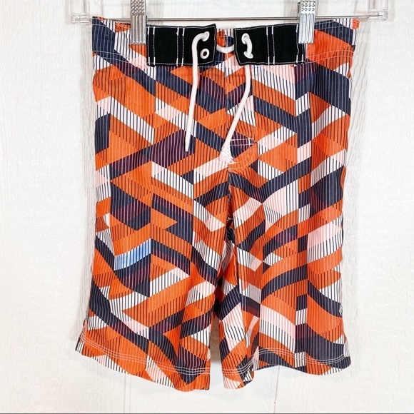 Boys Gymboree Orange and Black Swim Trunks - Picture 1 of 5